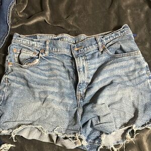 American Eagle Outfitters Light Blue Distressed Jean Shorts